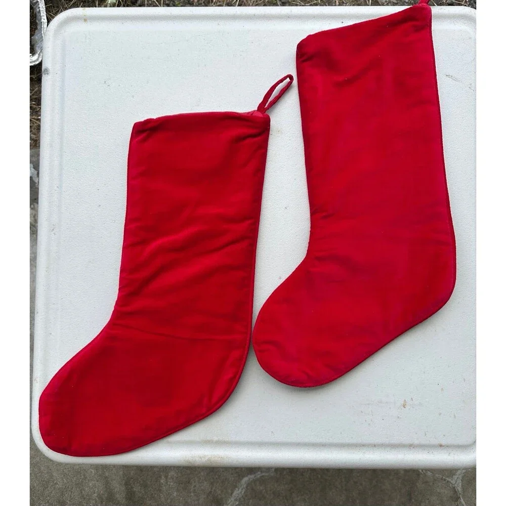 NWOT L.L. Bean Grandma Grandpa Needlepoint Velvet Back Christmas Stockings